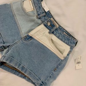 Patchwork Denim Shorts